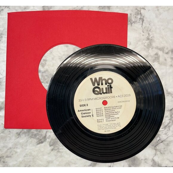 American Cancer Society Who Quit Compact 33 Record 1977  Novelty Microgroove - Picture 5 of 6